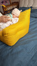 愛(ài)嬰樹(shù)嬰兒沙發(fā)椅0到三歲可坐可躺小月齡寶寶兒童小沙發(fā)小孩坐凳餐桌椅 芒果黃-中號-適合0-4歲（45*45*35）cm 舒適坐感/加量填充/久坐不塌 曬單實(shí)拍圖