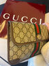 古馳（GUCCI）Ophidia帆布拼皮革老花腰包斜挎包 棕色/木色 送禮禮盒752597 棕色/烏木色 23.9*17*3.6cm 曬單實(shí)拍圖