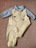 G.duck小黃鴨滿(mǎn)月嬰兒衣服春秋連體外出服帥氣一歲男寶寶春裝背帶褲套裝 卡其色 73cm 73碼3-7月【建議寶寶6-8公斤左右】cm 曬單實(shí)拍圖