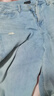 優(yōu)衣庫常規款女裝男裝寬松廓形牛仔褲/彎刀鐮刀褲子479000 482280 482280/64湖藍色(做舊設計) 25 /160/64A 曬單實(shí)拍圖