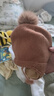 檸檬寶寶嬰兒帽子護耳毛線(xiàn)帽寶寶兒童帽子保暖防風(fēng) 樂(lè )奇恐龍棕 48-52 曬單實(shí)拍圖