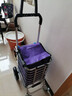 袖悠買(mǎi)菜手拉車(chē)購物車(chē)家庭用折疊小拖車(chē)老年人購物小拉車(chē)爬樓梯可坐人 四輪帶剎車(chē)大輪購物車(chē)【紫色】 曬單實(shí)拍圖
