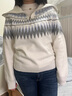 ELLE費爾島大翻領(lǐng)復古毛衣女2026春季新款設計感慵懶套頭針織衫 米白 L 曬單實(shí)拍圖
