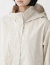 MUJI 女式 不易沾水防紫外線(xiàn)可折疊風(fēng)帽長(cháng)大衣 女裝外套春季 BD11YC6S 象牙色 S  (155/80A) 曬單實(shí)拍圖