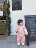 G.duck小黃鴨一周歲禮服寶寶衣服嬰兒分體套裝春秋兒童漢服唐裝小女孩 粉紅色 90 尺碼1~2歲【 80-90cm】cm 曬單實(shí)拍圖