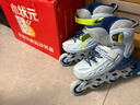 小狀元兒童輪滑鞋6-12歲溜冰鞋全閃尺碼可調節體育課適用開(kāi)學(xué)季禮物藍M 曬單實(shí)拍圖