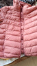 鴨鴨（YAYA）佟麗婭同款輕薄羽絨服女新款秋冬季休閑短款連帽輕便韓版排骨外套 嫣紅色 4XL 曬單實(shí)拍圖