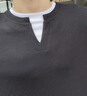 名創(chuàng  )優(yōu)品假兩件V領(lǐng)打底衫男春季華夫格正肩長(cháng)袖t恤潮流男士體恤Z 黑色 XL 曬單實(shí)拍圖