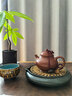容山堂茗嘉棕絲陶瓷茶盤(pán)紫砂壺承干泡臺儲水小茶盤(pán)壺托杯墊功夫茶具茶承 棕絲壺承-黑陶 曬單實(shí)拍圖