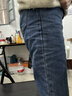真維斯（Jeanswest）牛仔褲女秋冬闊腿直筒高腰垂感窄版顯瘦百搭長(cháng)褲女深藍色M 曬單實(shí)拍圖