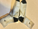 川崎（KAWASAKI）羽毛球襪跑步運動(dòng)襪透氣男款加厚毛巾底中襪3雙裝R142D黑白灰 曬單實(shí)拍圖