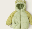 嘟嘟家寶寶棉服冬季男童連帽外套保暖女童棉襖冬裝新款兒童衣服冬款卡通 綠色 100 曬單實(shí)拍圖