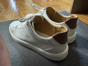 百麗低幫板鞋男牛皮革簡(jiǎn)約休閑鞋小白鞋A0548CM1 白/杏2 42 曬單實(shí)拍圖