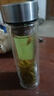 天喜（TIANXI）玻璃杯雙層加厚水杯男女帶茶隔泡茶杯大容量本色350ml禮物 曬單實(shí)拍圖