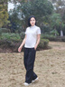 KOLON SPORT/可隆戶(hù)外吸濕速干T恤 女士NATURETOP半拉鏈短袖上衣 LKZT6MN068-CR 奶油白 S 160/84A 曬單實(shí)拍圖