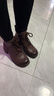 TLOUU真皮馬丁靴女2025秋冬加絨女靴英倫風(fēng)厚底粗跟短靴子百搭顯腳單靴 棕色 37 曬單實(shí)拍圖