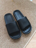XGGC輕奢風(fēng)皮紋拖鞋男夏天家居情侶室內洗澡防滑涼拖鞋女 黑色 44-45 曬單實(shí)拍圖
