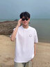 名創(chuàng  )優(yōu)品（MINISO）短袖男款冰絲t恤夏季純白色正肩內搭打底衫薄款運動(dòng)跑步上衣服男 白色(m22淺灰笑臉胸標) L /175(售后專(zhuān)業(yè)有保障) 曬單實(shí)拍圖