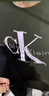 Calvin KleinJeans春秋男女情侶中性休閑通勤ck印花打底衫圓領(lǐng)長(cháng)袖T恤上衣 YAF-月光白 M 曬單實(shí)拍圖