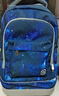京商新款三輪可爬樓拉桿書(shū)包中小學(xué)生大容量拉桿箱 藍色星空 曬單實(shí)拍圖