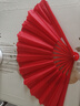太極扇功夫紅色雙面武術(shù)表演扇中國紅兒童舞蹈跳舞扇 竹骨：一尺二紅素面 曬單實(shí)拍圖