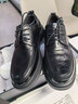 百麗通勤商務(wù)皮鞋男牛皮褶皺增高休閑鞋A1373AM4 黑色-單里  43 曬單實(shí)拍圖