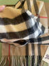 博柏利（BURBERRY）格紋羊絨圍巾 輕奢 男女同款 卡其色 禮物禮盒80181 卡其色 168*30CM 曬單實(shí)拍圖