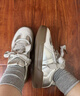 卡帕（Kappa）官方德訓鞋子女鞋冬季厚底增高休閑運動(dòng)學(xué)生板鞋 銀色 38 曬單實(shí)拍圖