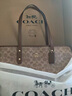 蔻馳（COACH）【官方】奧萊女士女包經(jīng)典老花CITY單肩通勤拉鏈托特包禮物city30 IM/棕黃色/棕色（新版） 曬單實(shí)拍圖