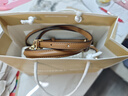 MICHAEL KORS 邁克高仕 【新年禮物】 MK Ava 超小號皮質(zhì)翻蓋迷你手提包斜挎包 香草白 / 棕色 149 迷你 曬單實(shí)拍圖