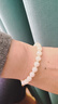 南珠宮福牌淡水珍珠手鏈送禮套裝圓強光送女友禮物 7.5-8.5mm 含扣長(cháng)17cm 曬單實(shí)拍圖
