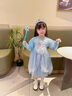G.duck小黃鴨愛(ài)莎公主裙女童連衣裙秋裝2025新款兒童艾莎裙子女寶寶紗裙 藍色 110 建議4~5歲【100-110cm】cm 曬單實(shí)拍圖