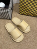 樸西居家素風(fēng)薄底亞麻拖鞋男士室內透氣吸汗防滑皮革紋亞麻拖鞋情侶款 卡其【透氣】 40-41 曬單實(shí)拍圖