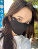 Charm Kendo防曬口罩女夏季透氣面罩顯臉小高顏值立體遮陽(yáng)護眼角男女臉罩 暗夜黑 曬單實(shí)拍圖