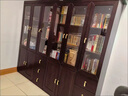 林悅潤居新中式烏金木實(shí)木書(shū)柜書(shū)房帶玻璃柜門(mén)靠墻一體收納儲物辦公文件柜 【烏金木】五門(mén)書(shū)柜 曬單實(shí)拍圖