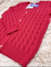 納維凱爾（Navigare）兒童紅色毛衣新春女童毛衣喜慶開(kāi)衫百搭外套新麻花開(kāi)衫深紅150 曬單實(shí)拍圖