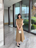 歌力思（ELLASSAY）【復古棉感襯衫裙】2026夏季新款簡(jiǎn)約工裝風(fēng)中長(cháng)款連衣裙女Y027 咖栗色 S 曬單實(shí)拍圖