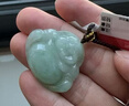 印象眸 翡翠玉佛吊墜女款飄陽(yáng)綠大肚彌勒佛玉墜 曬單實(shí)拍圖