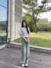 天絲牛仔褲女夏季薄款新款小個子寬松百搭高腰直筒褲冰絲闊腿褲子 藍(lán)色 【顯瘦舒適透氣】 M 【建議106-125斤】 曬單實拍圖