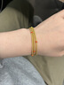 中國珠寶黃金手鏈女足金綺夢(mèng)三圈疊戴足金手串送女友老婆情人節生日禮物 足金手串金重約2克 曬單實(shí)拍圖