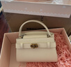 CHARLES&KEITH金屬扣帶凱莉包婚包手提單肩包包女包生日禮物CK2-50270880 Cream奶白色 S 曬單實(shí)拍圖