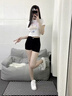 魯雅爾 黑色牛仔短褲女春夏季新款高腰修身百搭辣妹A字褲彈力顯瘦熱褲子 黑色 L 曬單實(shí)拍圖