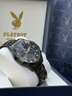 花花公子（PLAYBOY）男士手表石英表電子多功能手表男士夜光防水正品牌男表生日禮物 全黑鋼帶/精美禮盒/定制刻字 曬單實(shí)拍圖