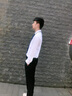 啄木鳥白襯衫男長袖春夏季商務(wù)休閑純色有口袋免燙正裝打底襯衣服男裝 8066有口袋長袖白色（一件裝） XL 曬單實拍圖