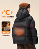左西男童羽絨服冬季2025新款保暖兒童三防連帽面包服外套 黑色 160 曬單實(shí)拍圖