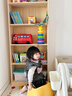 千禧華府書(shū)架落地立式實(shí)木書(shū)架書(shū)柜落地一體靠墻兒童置物架客廳飄窗柜六層 曬單實(shí)拍圖