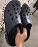 卡駱馳（CROCS）洞洞鞋貝雅卡駱班輕便耐磨一腳蹬休閑鞋|205089 黑色/白色-066 40 (250mm) 曬單實(shí)拍圖