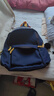 小憨象高顏值男生書(shū)包新款初中生雙肩包女高中生大學(xué)生ins旅行背包 藍色【黑毛球】 大號 曬單實(shí)拍圖