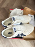 Onitsuka Tiger鬼塚虎懶人鞋  一腳蹬男女款休閑鞋 TOKUTEN SLIP-ON 米色/藍色 39 曬單實(shí)拍圖