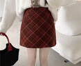 沂歆紅色半身裙春季裙子女短裙格子裙a字包臀高腰顯瘦百搭小個(gè)子2026 紅色格紋短裙 M 【建議體重約96-110斤】 曬單實(shí)拍圖